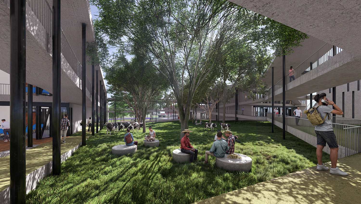 render-patio espacio extencion de aulas y talleres