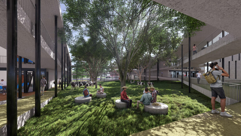 render-patio espacio extencion de aulas y talleres